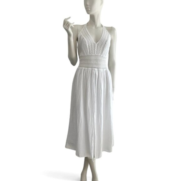 Seaspice Bohemian Peruvian Cotton Halter Dress - Picture 4 of 15